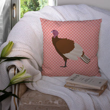 Load image into Gallery viewer, Bourbon Red Turkey Hen Pink Check Throw Pillow - 14x14 Decorative Pillow – Art for Your Home &amp; Patio BB7982PW1414