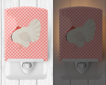 Load image into Gallery viewer, White Holland Turkey Pink Check Ceramic Night Light BB7983CNL