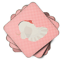 Load image into Gallery viewer, White Holland Turkey Pink Check Foam Coaster  BB7983FC