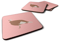 Load image into Gallery viewer, Jersey Buff Turkey Hen Pink Check Foam Coaster  BB7984FC