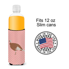 Load image into Gallery viewer, Jersey Buff Turkey Hen Pink Check   Hugger for slim cans