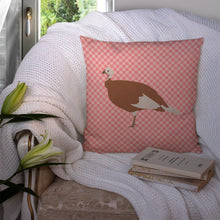 Load image into Gallery viewer, Jersey Buff Turkey Hen Pink Check Throw Pillow - 14x14 Decorative Pillow – Art for Your Home &amp; Patio BB7984PW1414