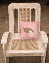 Load image into Gallery viewer, Jersey Buff Turkey Hen Pink Check Fabric Decorative Pillow BB7984PW1818