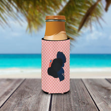 Load image into Gallery viewer, Norfolk Black Turkey Pink Check   Hugger for slim cans