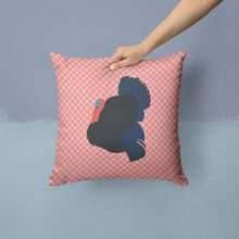 Load image into Gallery viewer, Norfolk Black Turkey Pink Check Throw Pillow - 14x14 Decorative Pillow – Art for Your Home &amp; Patio BB7985PW1414