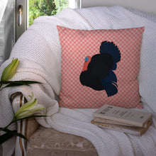Load image into Gallery viewer, Norfolk Black Turkey Pink Check Throw Pillow - 14x14 Decorative Pillow – Art for Your Home &amp; Patio BB7985PW1414