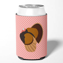 Load image into Gallery viewer, Bronze Turkey Pink Check Can or Bottle Hugger BB7986CC