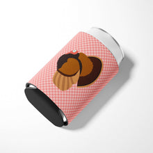 Load image into Gallery viewer, Bronze Turkey Pink Check Can or Bottle Hugger BB7986CC