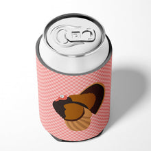 Load image into Gallery viewer, Bronze Turkey Pink Check Can or Bottle Hugger BB7986CC
