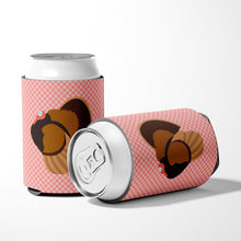 Load image into Gallery viewer, Bronze Turkey Pink Check Can or Bottle Hugger BB7986CC