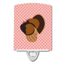 Load image into Gallery viewer, Bronze Turkey Pink Check Ceramic Night Light BB7986CNL