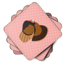 Load image into Gallery viewer, Bronze Turkey Pink Check Foam Coaster  BB7986FC