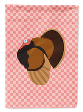 Load image into Gallery viewer, Bronze Turkey Pink Check Garden Flag - Outdoor Decorative Yard Flag
