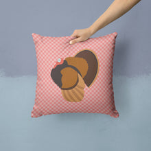 Load image into Gallery viewer, Bronze Turkey Pink Check Throw Pillow - 14x14 Decorative Pillow – Art for Your Home &amp; Patio BB7986PW1414