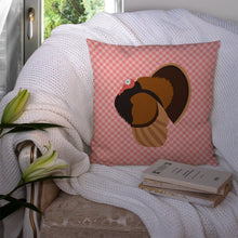 Load image into Gallery viewer, Bronze Turkey Pink Check Throw Pillow - 14x14 Decorative Pillow – Art for Your Home &amp; Patio BB7986PW1414
