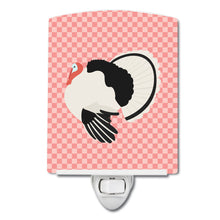 Load image into Gallery viewer, Royal Palm Turkey Pink Check Ceramic Night Light BB7988CNL