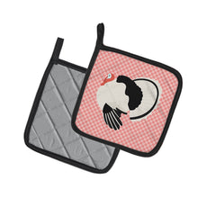Load image into Gallery viewer, Royal Palm Turkey Pink Check Pot Holders - Set of 2 - Heat-Resistant Kitchen Essentials BB7988PTHD