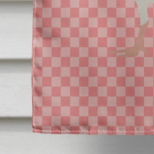 Load image into Gallery viewer, Beltsville Small White Turkey Hen Pink Check Flag Canvas House Size BB7989CHF