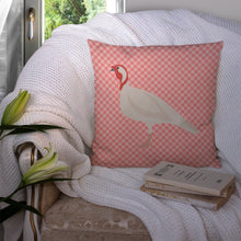 Load image into Gallery viewer, Beltsville Small White Turkey Hen Pink Check Throw Pillow - 14x14 Decorative Pillow – Art for Your Home &amp; Patio BB7989PW1414