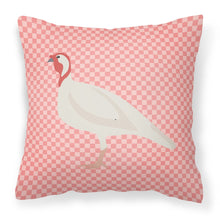Load image into Gallery viewer, Beltsville Small White Turkey Hen Pink Check Fabric Decorative Pillow BB7989PW1818