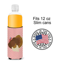 Load image into Gallery viewer, French Turkey Dindon Pink Check   Hugger for slim cans