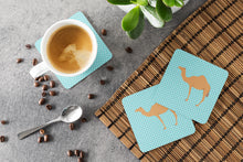 Load image into Gallery viewer, Arabian Camel Dromedary Blue Check Foam Coaster  BB7991FC