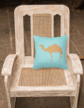Load image into Gallery viewer, Arabian Camel Dromedary Blue Check Fabric Decorative Pillow BB7991PW1818