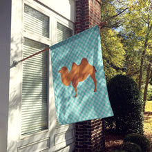 Load image into Gallery viewer, Bactrian Camel Blue Check Flag Canvas House Size BB7992CHF