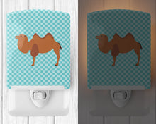 Load image into Gallery viewer, Bactrian Camel Blue Check Ceramic Night Light BB7992CNL