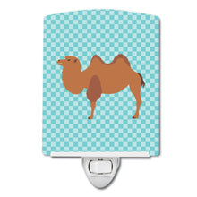Load image into Gallery viewer, Bactrian Camel Blue Check Ceramic Night Light BB7992CNL