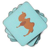 Load image into Gallery viewer, Bactrian Camel Blue Check Foam Coaster  BB7992FC
