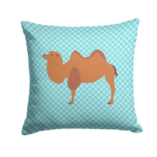 Load image into Gallery viewer, Bactrian Camel Blue Check Throw Pillow - 14x14 Decorative Pillow – Art for Your Home &amp; Patio BB7992PW1414