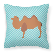 Load image into Gallery viewer, Bactrian Camel Blue Check Fabric Decorative Pillow BB7992PW1818