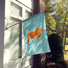 Load image into Gallery viewer, Highland Cow Blue Check Flag Canvas House Size BB7994CHF