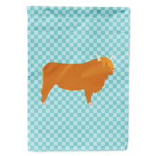 Load image into Gallery viewer, Highland Cow Blue Check Flag Canvas House Size BB7994CHF