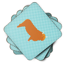 Load image into Gallery viewer, Highland Cow Blue Check Foam Coaster  BB7994FC