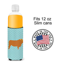 Load image into Gallery viewer, Highland Cow Blue Check   Hugger for slim cans