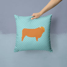 Load image into Gallery viewer, Highland Cow Blue Check Throw Pillow - 14x14 Decorative Pillow – Art for Your Home &amp; Patio BB7994PW1414