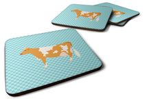 Load image into Gallery viewer, Guernsey Cow Blue Check Foam Coaster  BB7995FC