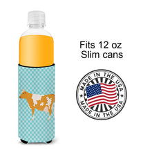 Load image into Gallery viewer, Guernsey Cow Blue Check   Hugger for slim cans