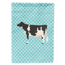 Load image into Gallery viewer, Holstein Cow Blue Check Flag Canvas House Size BB7996CHF