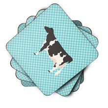 Load image into Gallery viewer, Holstein Cow Blue Check Foam Coaster  BB7996FC