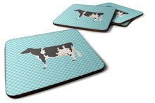 Load image into Gallery viewer, Holstein Cow Blue Check Foam Coaster  BB7996FC