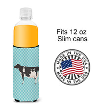 Load image into Gallery viewer, Holstein Cow Blue Check   Hugger for slim cans