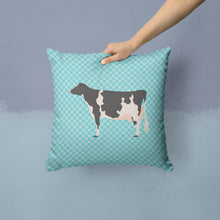 Load image into Gallery viewer, Holstein Cow Blue Check Throw Pillow - 14x14 Decorative Pillow – Art for Your Home &amp; Patio BB7996PW1414