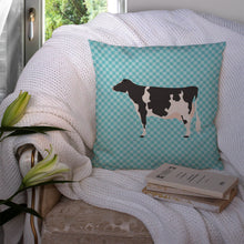 Load image into Gallery viewer, Holstein Cow Blue Check Throw Pillow - 14x14 Decorative Pillow – Art for Your Home &amp; Patio BB7996PW1414