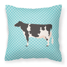 Load image into Gallery viewer, Holstein Cow Blue Check Fabric Decorative Pillow BB7996PW1818