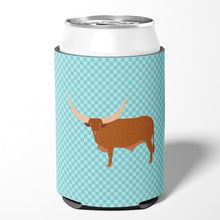 Load image into Gallery viewer, Ankole-Watusu Cow Blue Check Can or Bottle Hugger BB7997CC