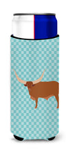 Load image into Gallery viewer, Ankole-Watusu Cow Blue Check   Hugger for slim cans