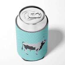 Load image into Gallery viewer, Hungarian Grey Steppe Cow Blue Check Can or Bottle Hugger BB7998CC